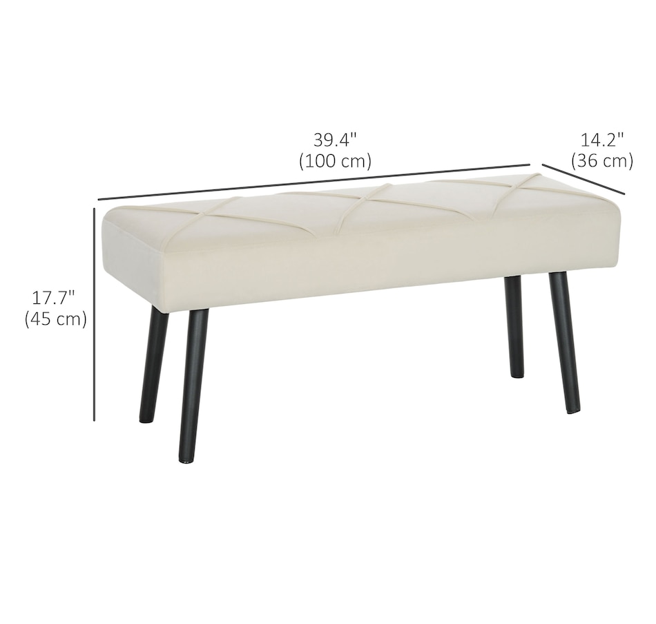 Image 929592_ALTMORE18.jpg, Product 929-592 / Price $84.99 - $104.99, HOMCOM 39" End of Bed Bench, Upholstered Entryway Bench for Living Room from HOMCOM on TSC.ca's Home & Garden department
