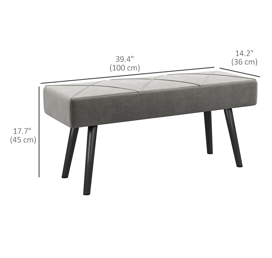 Image 929592_ALTMORE2.jpg, Product 929-592 / Price $84.99 - $104.99, HOMCOM 39" End of Bed Bench, Upholstered Entryway Bench for Living Room from HOMCOM on TSC.ca's Home & Garden department