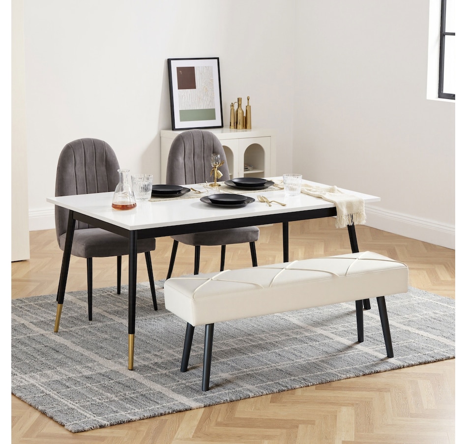 Image 929592_ALTMORE23.jpg, Product 929-592 / Price $84.99 - $104.99, HOMCOM 39" End of Bed Bench, Upholstered Entryway Bench for Living Room from HOMCOM on TSC.ca's Home & Garden department