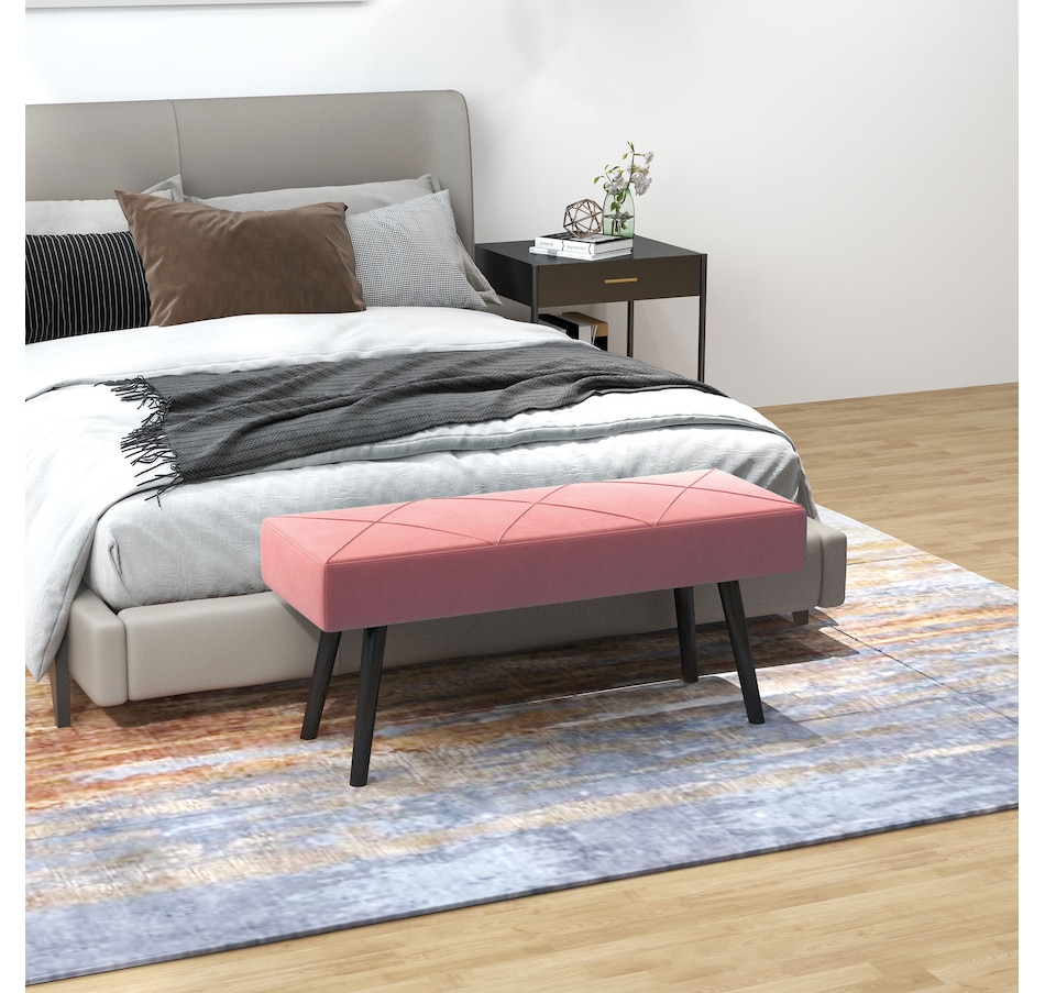 Image 929592_ALTMORE25.jpg, Product 929-592 / Price $84.99 - $104.99, HOMCOM 39" End of Bed Bench, Upholstered Entryway Bench for Living Room from HOMCOM on TSC.ca's Home & Garden department
