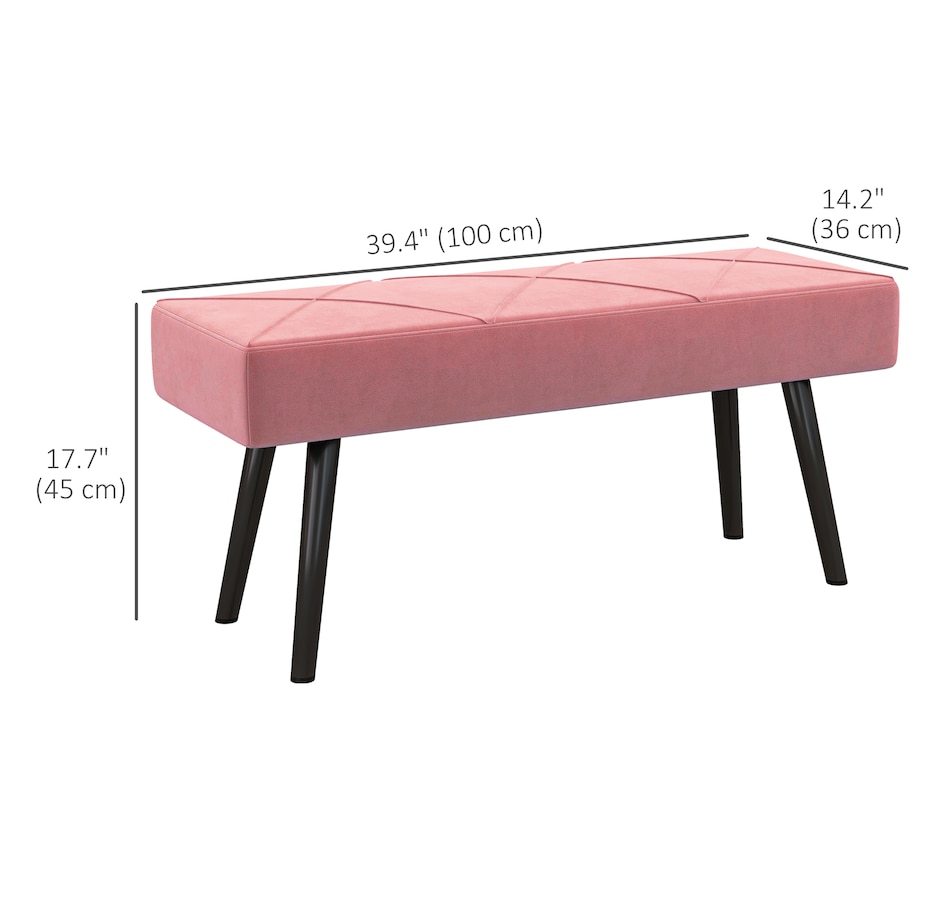 Image 929592_ALTMORE26.jpg, Product 929-592 / Price $84.99 - $104.99, HOMCOM 39" End of Bed Bench, Upholstered Entryway Bench for Living Room from HOMCOM on TSC.ca's Home & Garden department
