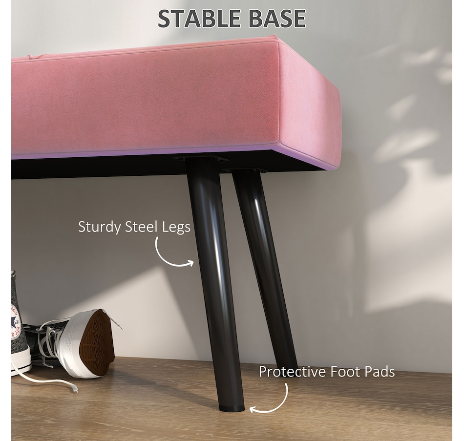 Image 929592_ALTMORE28.jpg, Product 929-592 / Price $84.99 - $104.99, HOMCOM 39" End of Bed Bench, Upholstered Entryway Bench for Living Room from HOMCOM on TSC.ca's Home & Garden department