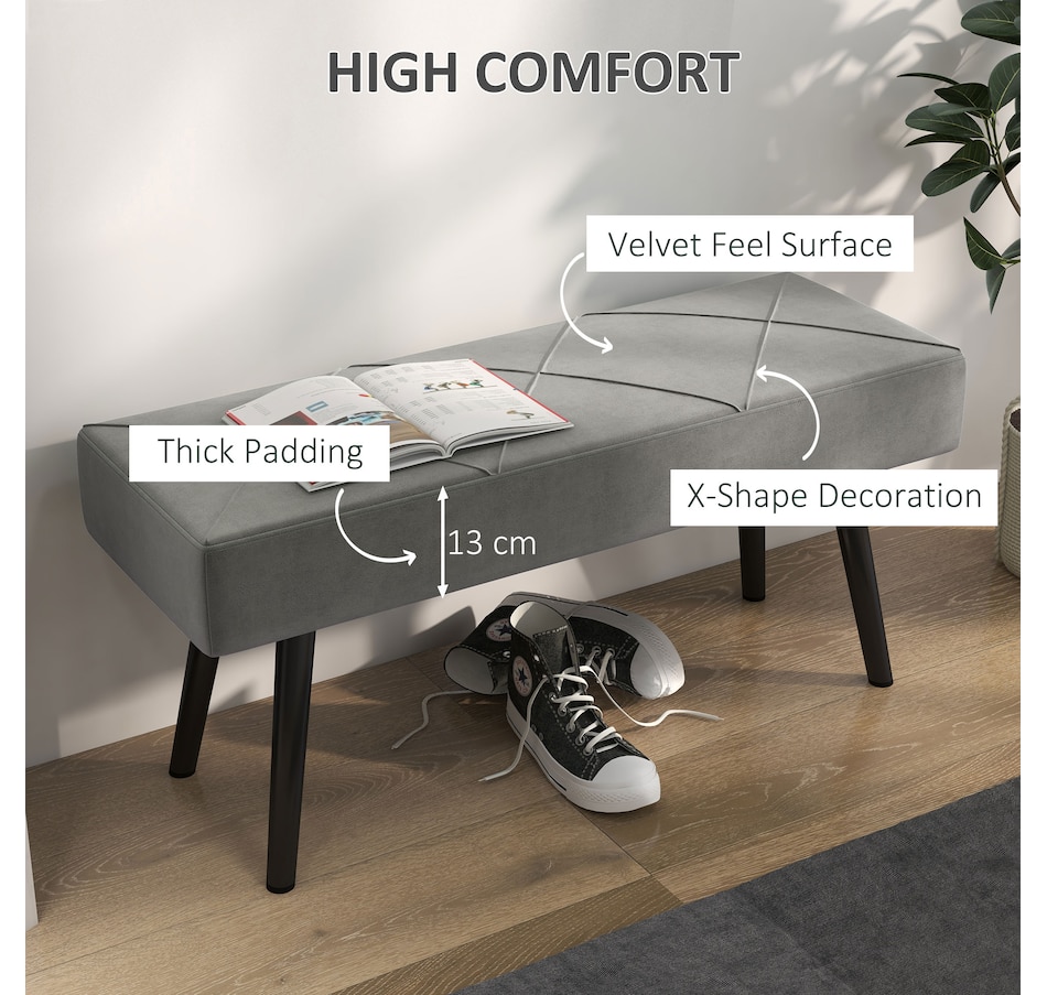 Image 929592_ALTMORE3.jpg, Product 929-592 / Price $84.99 - $104.99, HOMCOM 39" End of Bed Bench, Upholstered Entryway Bench for Living Room from HOMCOM on TSC.ca's Home & Garden department