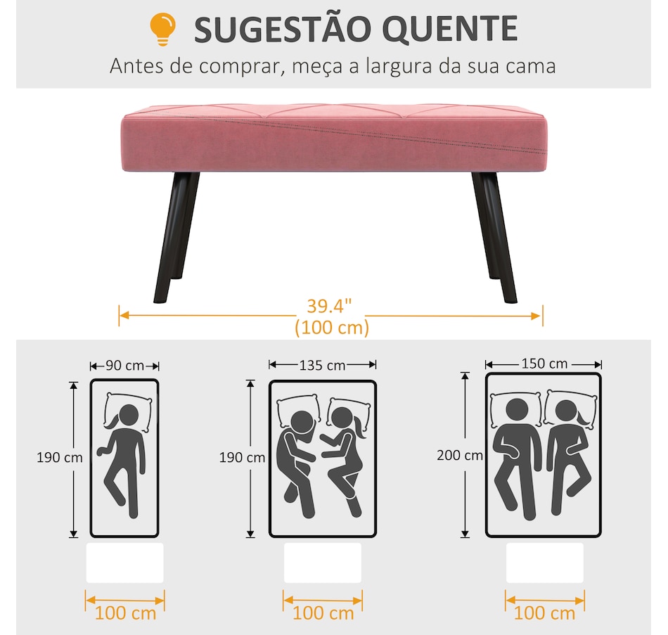 Image 929592_ALTMORE30.jpg, Product 929-592 / Price $84.99 - $104.99, HOMCOM 39" End of Bed Bench, Upholstered Entryway Bench for Living Room from HOMCOM on TSC.ca's Home & Garden department