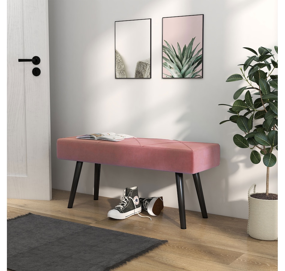 Image 929592_ALTMORE32.jpg, Product 929-592 / Price $84.99 - $104.99, HOMCOM 39" End of Bed Bench, Upholstered Entryway Bench for Living Room from HOMCOM on TSC.ca's Home & Garden department