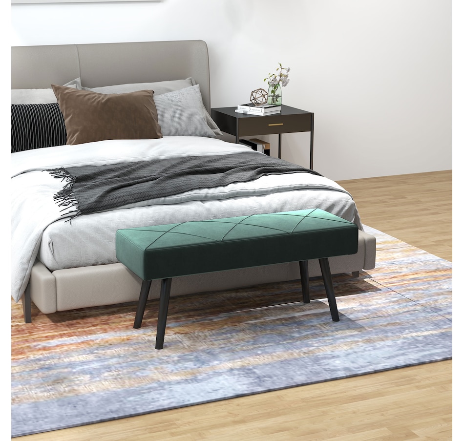 Image 929592_ALTMORE33.jpg, Product 929-592 / Price $84.99 - $104.99, HOMCOM 39" End of Bed Bench, Upholstered Entryway Bench for Living Room from HOMCOM on TSC.ca's Home & Garden department