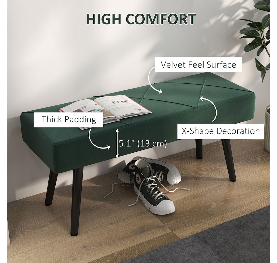 Image 929592_ALTMORE35.jpg, Product 929-592 / Price $84.99 - $104.99, HOMCOM 39" End of Bed Bench, Upholstered Entryway Bench for Living Room from HOMCOM on TSC.ca's Home & Garden department