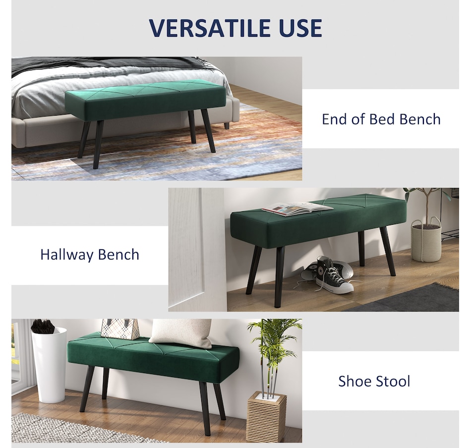 Image 929592_ALTMORE37.jpg, Product 929-592 / Price $84.99 - $104.99, HOMCOM 39" End of Bed Bench, Upholstered Entryway Bench for Living Room from HOMCOM on TSC.ca's Home & Garden department