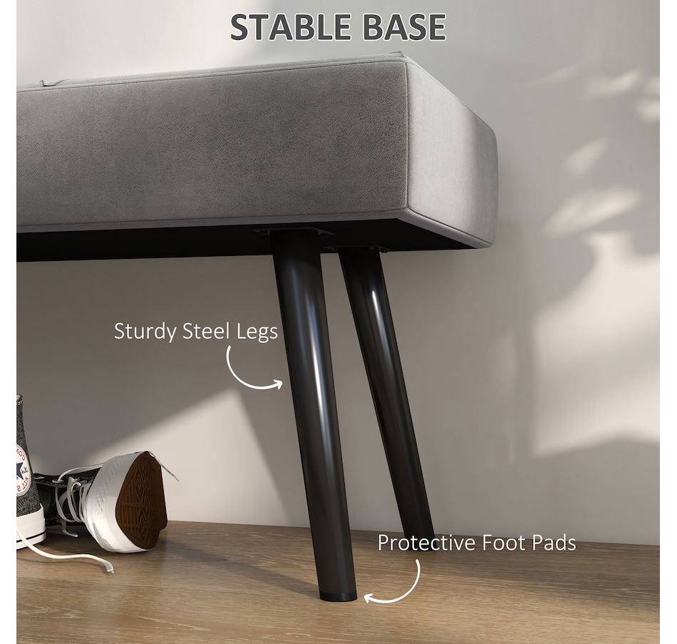 Image 929592_ALTMORE4.jpg, Product 929-592 / Price $84.99 - $104.99, HOMCOM 39" End of Bed Bench, Upholstered Entryway Bench for Living Room from HOMCOM on TSC.ca's Home & Garden department