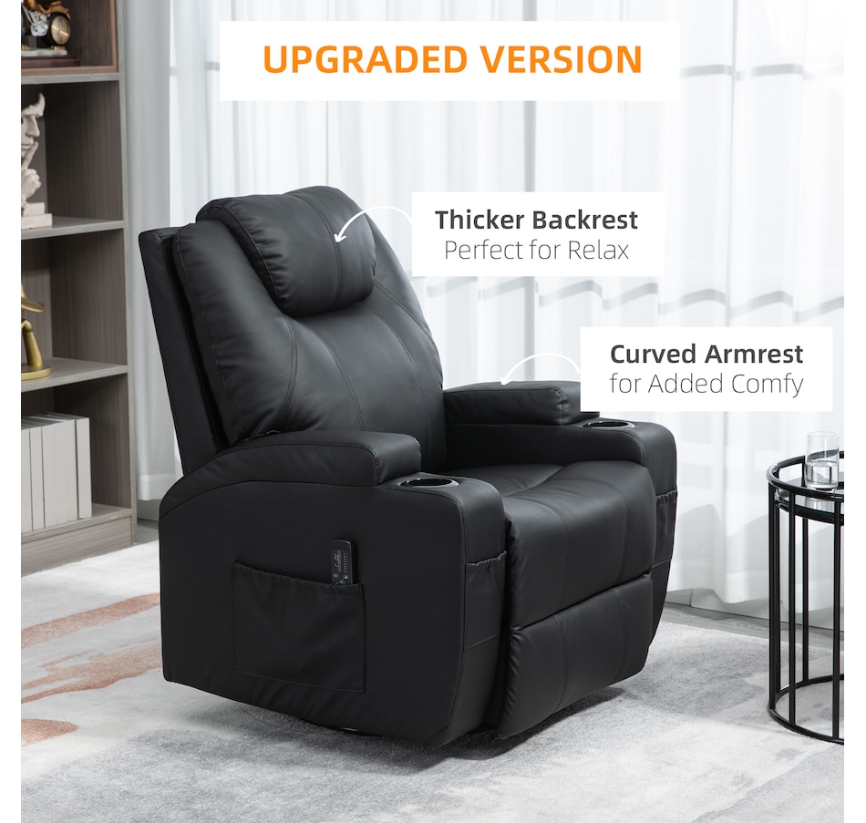 Image 929593_ALTMORE11.jpg, Product 929-593 / Price $479.99 - $559.99, HOMCOM PU Leather Massage Recliner Chair with 360 Degree Swivel Seat from HOMCOM on TSC.ca's Home & Garden department