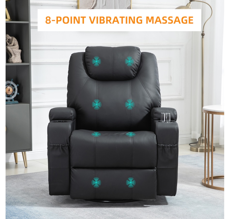 Image 929593_ALTMORE14.jpg, Product 929-593 / Price $479.99 - $559.99, HOMCOM PU Leather Massage Recliner Chair with 360 Degree Swivel Seat from HOMCOM on TSC.ca's Home & Garden department
