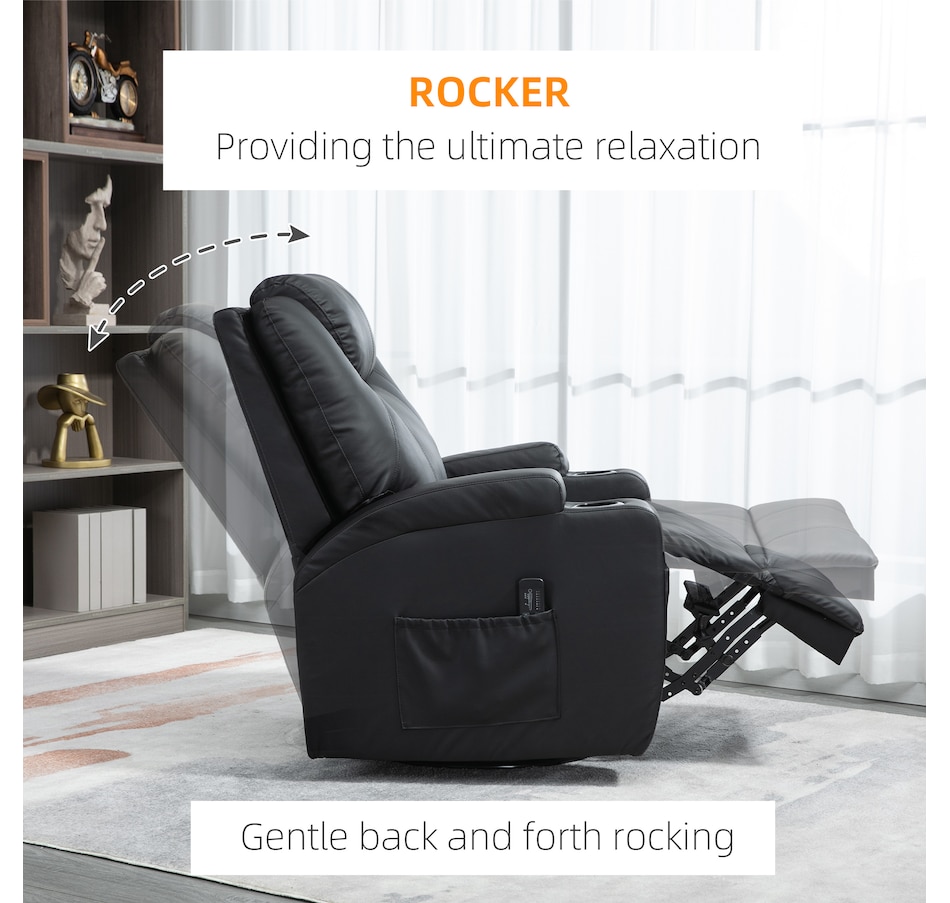 Image 929593_ALTMORE16.jpg, Product 929-593 / Price $479.99 - $559.99, HOMCOM PU Leather Massage Recliner Chair with 360 Degree Swivel Seat from HOMCOM on TSC.ca's Home & Garden department