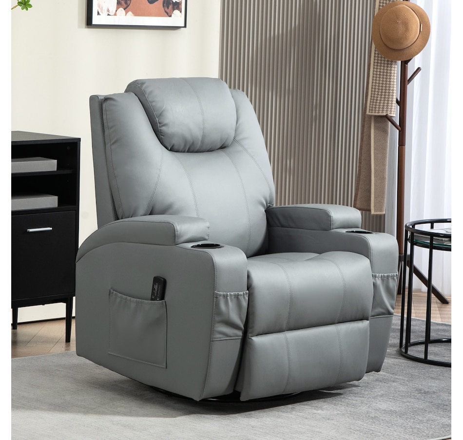 Image 929593_ALTMORE17.jpg, Product 929-593 / Price $479.99 - $559.99, HOMCOM PU Leather Massage Recliner Chair with 360 Degree Swivel Seat from HOMCOM on TSC.ca's Home & Garden department