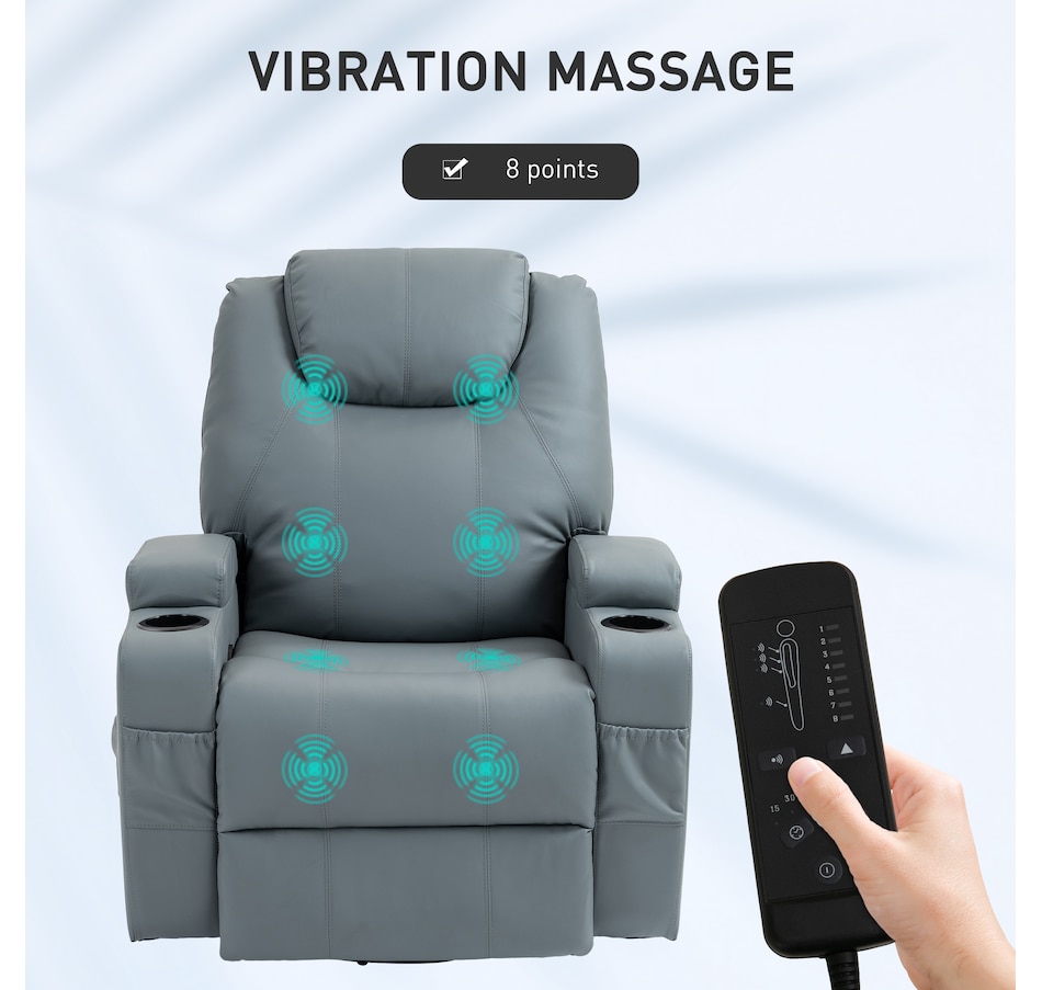 Image 929593_ALTMORE19.jpg, Product 929-593 / Price $479.99 - $559.99, HOMCOM PU Leather Massage Recliner Chair with 360 Degree Swivel Seat from HOMCOM on TSC.ca's Home & Garden department