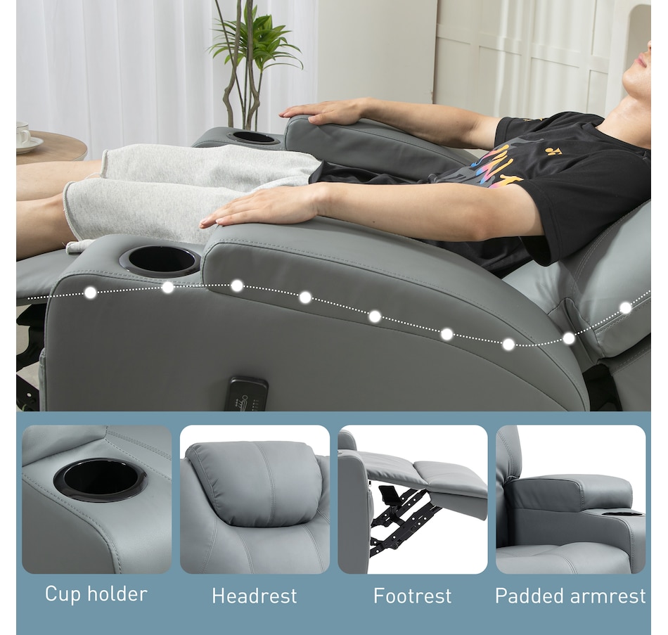 Image 929593_ALTMORE23.jpg, Product 929-593 / Price $479.99 - $559.99, HOMCOM PU Leather Massage Recliner Chair with 360 Degree Swivel Seat from HOMCOM on TSC.ca's Home & Garden department