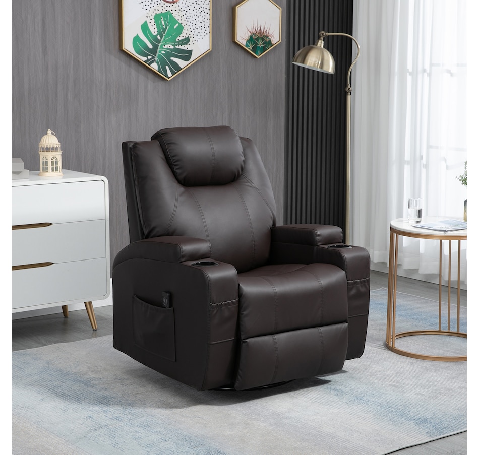Image 929593_ALTMORE25.jpg, Product 929-593 / Price $479.99 - $559.99, HOMCOM PU Leather Massage Recliner Chair with 360 Degree Swivel Seat from HOMCOM on TSC.ca's Home & Garden department