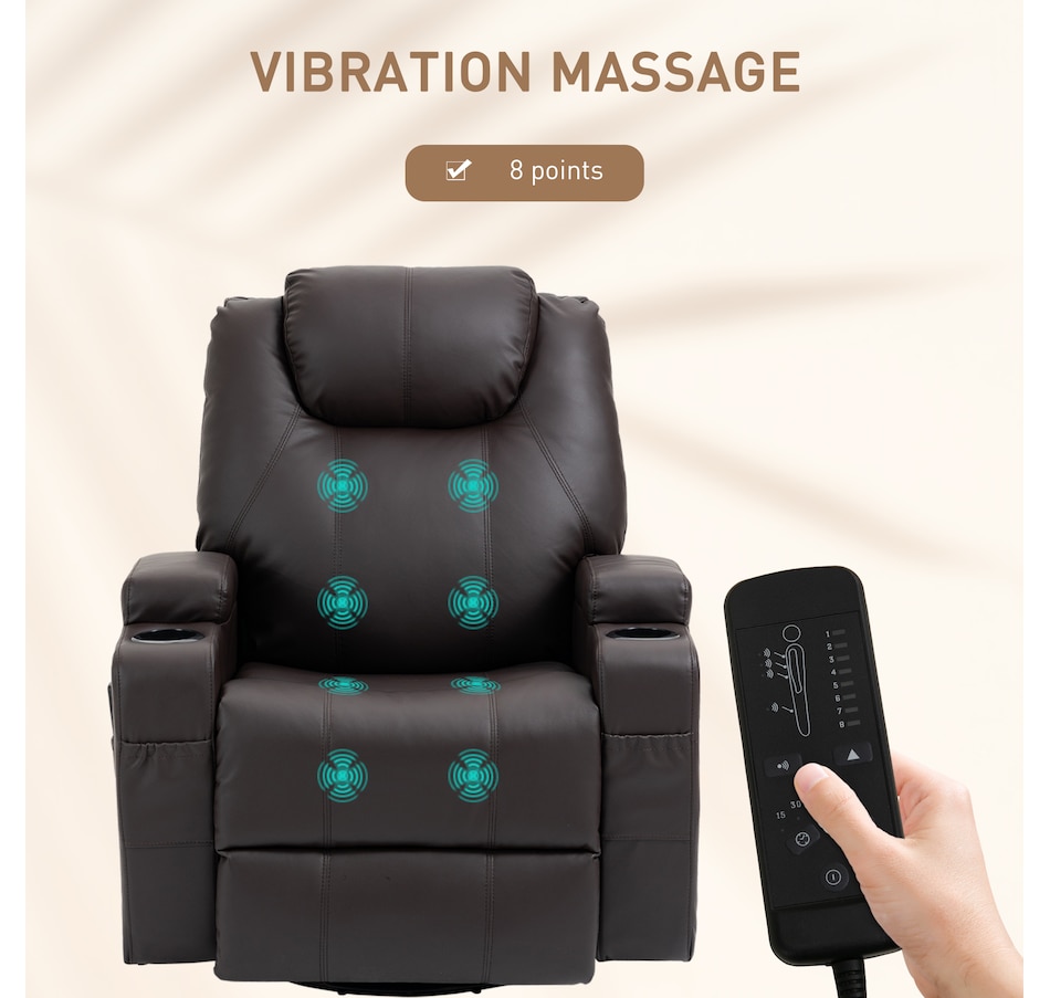 Image 929593_ALTMORE27.jpg, Product 929-593 / Price $479.99 - $559.99, HOMCOM PU Leather Massage Recliner Chair with 360 Degree Swivel Seat from HOMCOM on TSC.ca's Home & Garden department