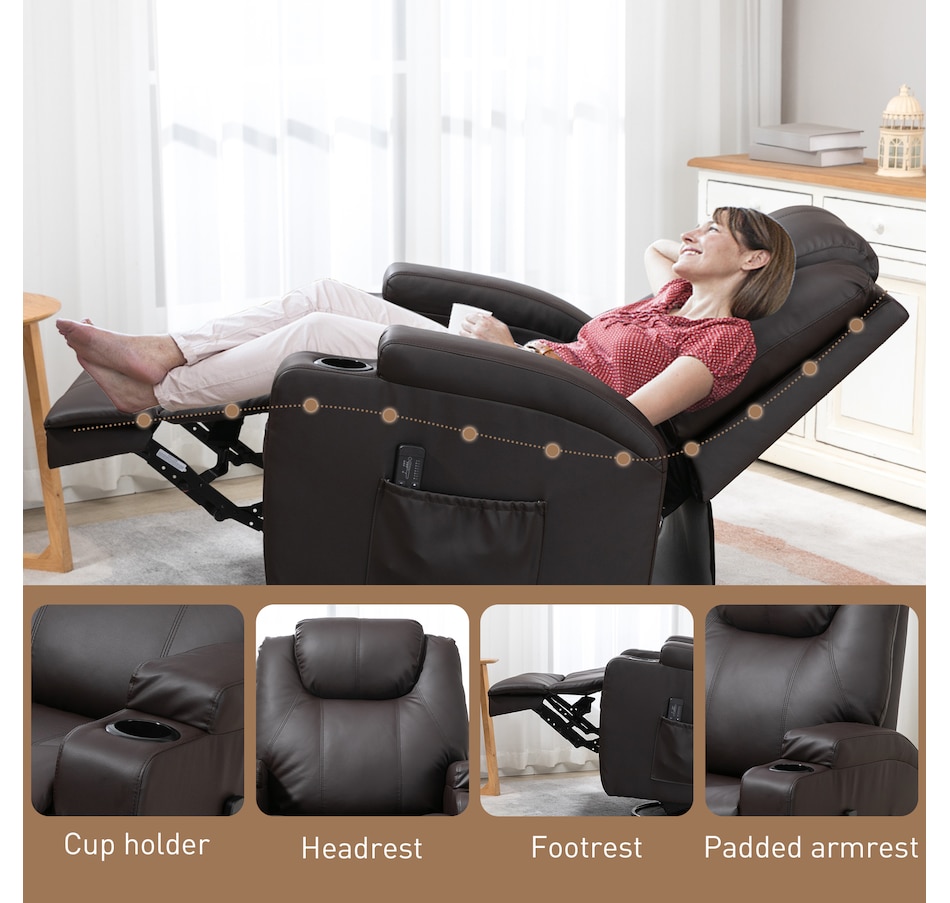 Image 929593_ALTMORE31.jpg, Product 929-593 / Price $479.99 - $559.99, HOMCOM PU Leather Massage Recliner Chair with 360 Degree Swivel Seat from HOMCOM on TSC.ca's Home & Garden department