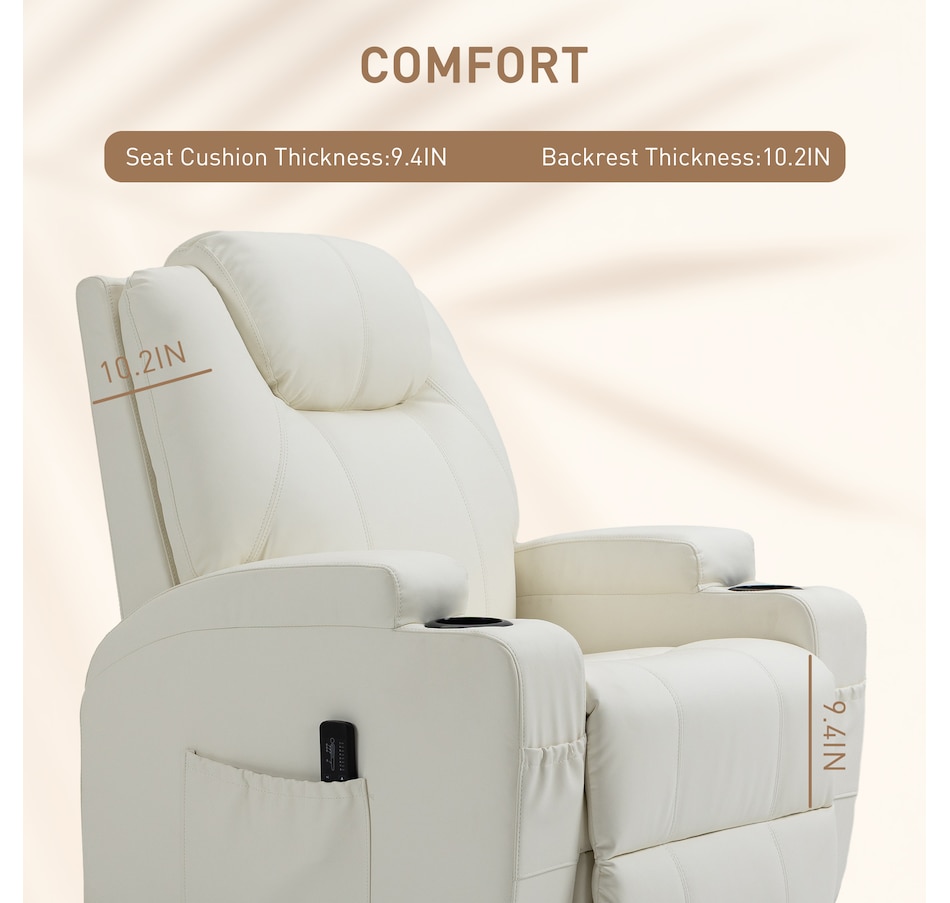 Image 929593_ALTMORE6.jpg, Product 929-593 / Price $479.99 - $559.99, HOMCOM PU Leather Massage Recliner Chair with 360 Degree Swivel Seat from HOMCOM on TSC.ca's Home & Garden department