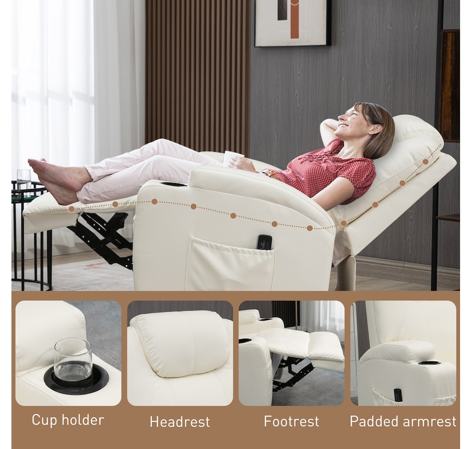 Image 929593_ALTMORE7.jpg, Product 929-593 / Price $479.99 - $559.99, HOMCOM PU Leather Massage Recliner Chair with 360 Degree Swivel Seat from HOMCOM on TSC.ca's Home & Garden department