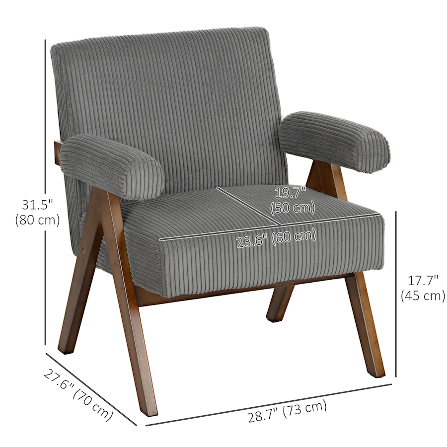 Image 929596_ALTMORE18.jpg, Product 929-596 / Price $135.99 - $174.99, HOMCOM Accent Chair with Wide Seat and Padded Armrests from HOMCOM on TSC.ca's Home & Garden department