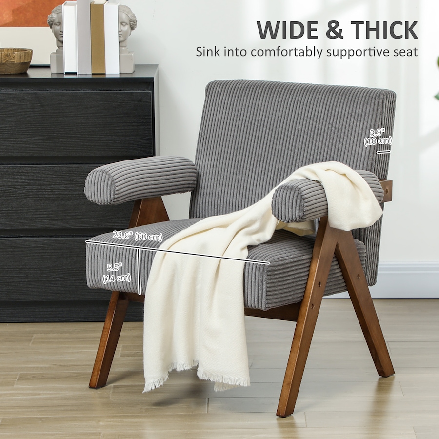 Image 929596_ALTMORE19.jpg, Product 929-596 / Price $135.99 - $174.99, HOMCOM Accent Chair with Wide Seat and Padded Armrests from HOMCOM on TSC.ca's Home & Garden department
