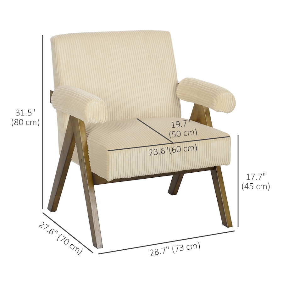 Image 929596_ALTMORE26.jpg, Product 929-596 / Price $135.99 - $174.99, HOMCOM Accent Chair with Wide Seat and Padded Armrests from HOMCOM on TSC.ca's Home & Garden department