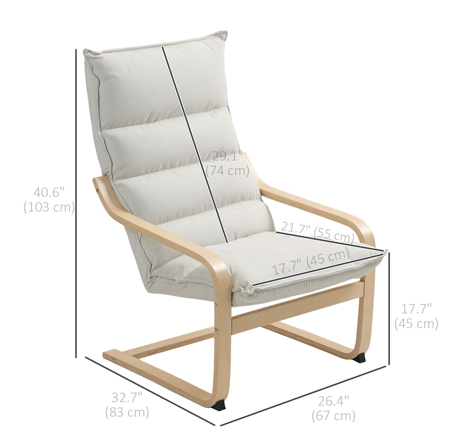 Image 929605_ALTMORE10.jpg, Product 929-605 / Price $119.99 - $124.99, HOMCOM Birch Wood Fabric Modern Armchair, Accent Chair from HOMCOM on TSC.ca's Home & Garden department