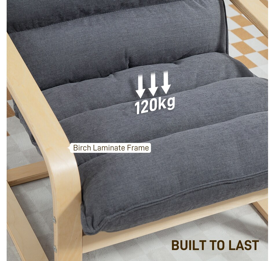 Image 929605_ALTMORE6.jpg, Product 929-605 / Price $119.99 - $124.99, HOMCOM Birch Wood Fabric Modern Armchair, Accent Chair from HOMCOM on TSC.ca's Home & Garden department