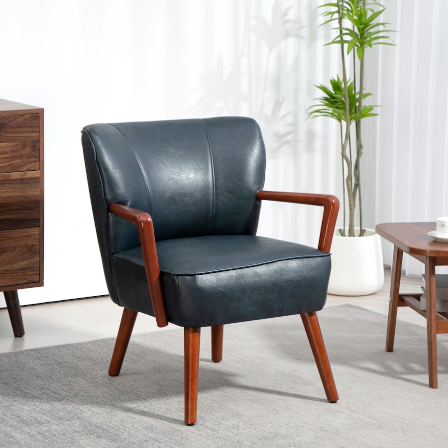 Image 929607_ALTMORE1.jpg, Product 929-607 / Price $203.69 - $229.99, HOMCOM Accent Chair Faux Leather Upholstered Armchair with Wood Legs from HOMCOM on TSC.ca's Home & Garden department