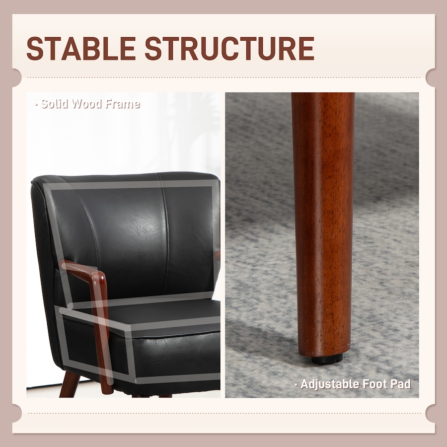 Image 929607_ALTMORE12.jpg, Product 929-607 / Price $203.69 - $229.99, HOMCOM Accent Chair Faux Leather Upholstered Armchair with Wood Legs from HOMCOM on TSC.ca's Home & Garden department