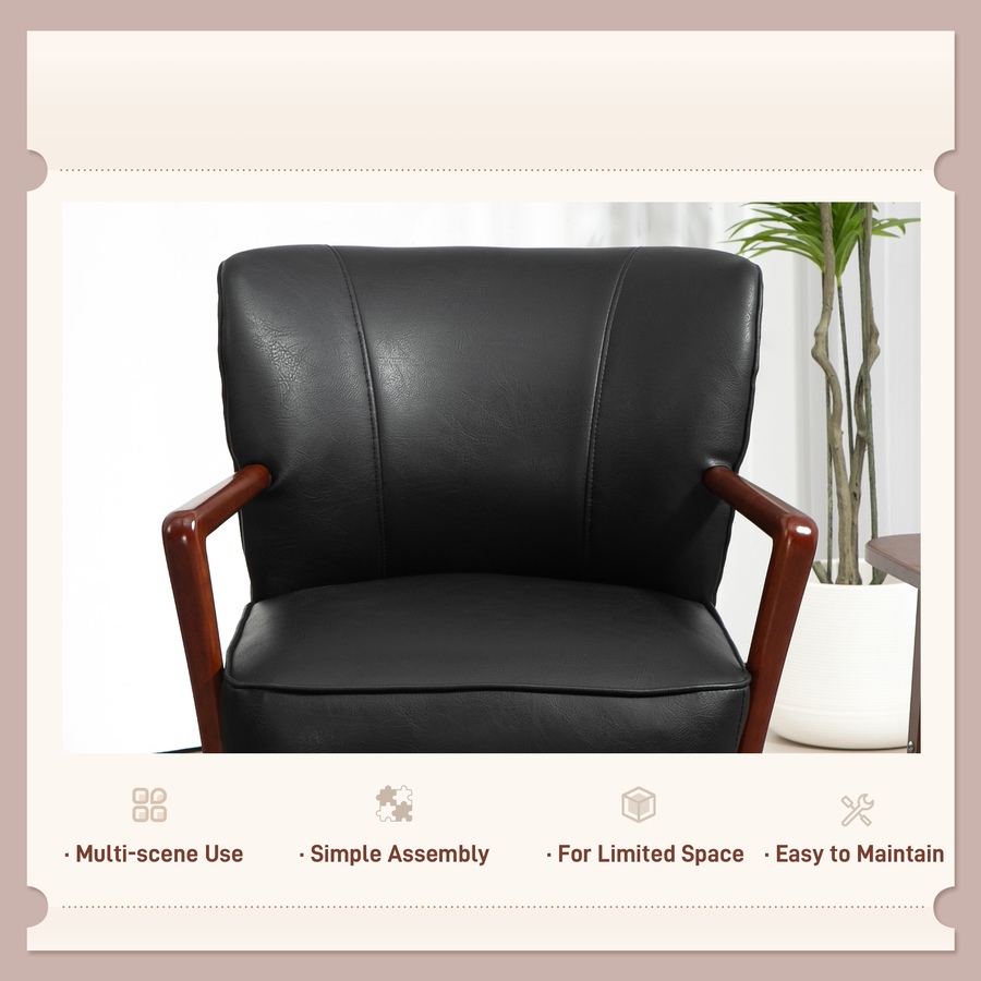 Image 929607_ALTMORE13.jpg, Product 929-607 / Price $203.69 - $229.99, HOMCOM Accent Chair Faux Leather Upholstered Armchair with Wood Legs from HOMCOM on TSC.ca's Home & Garden department