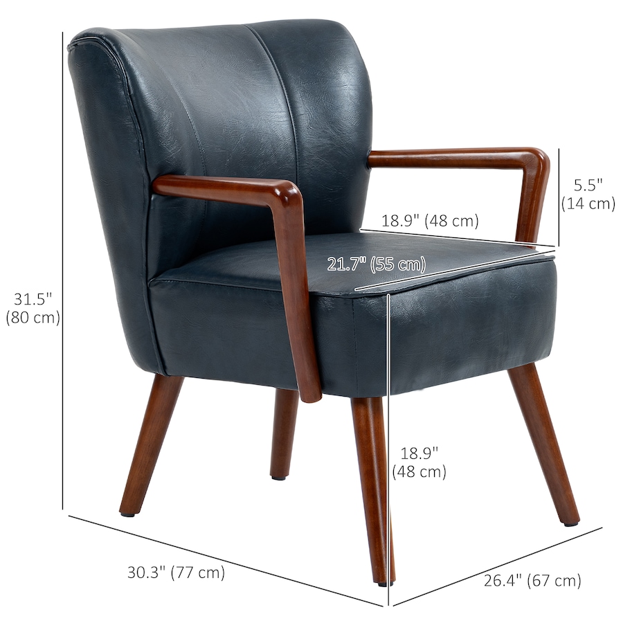 Image 929607_ALTMORE2.jpg, Product 929-607 / Price $203.69 - $229.99, HOMCOM Accent Chair Faux Leather Upholstered Armchair with Wood Legs from HOMCOM on TSC.ca's Home & Garden department