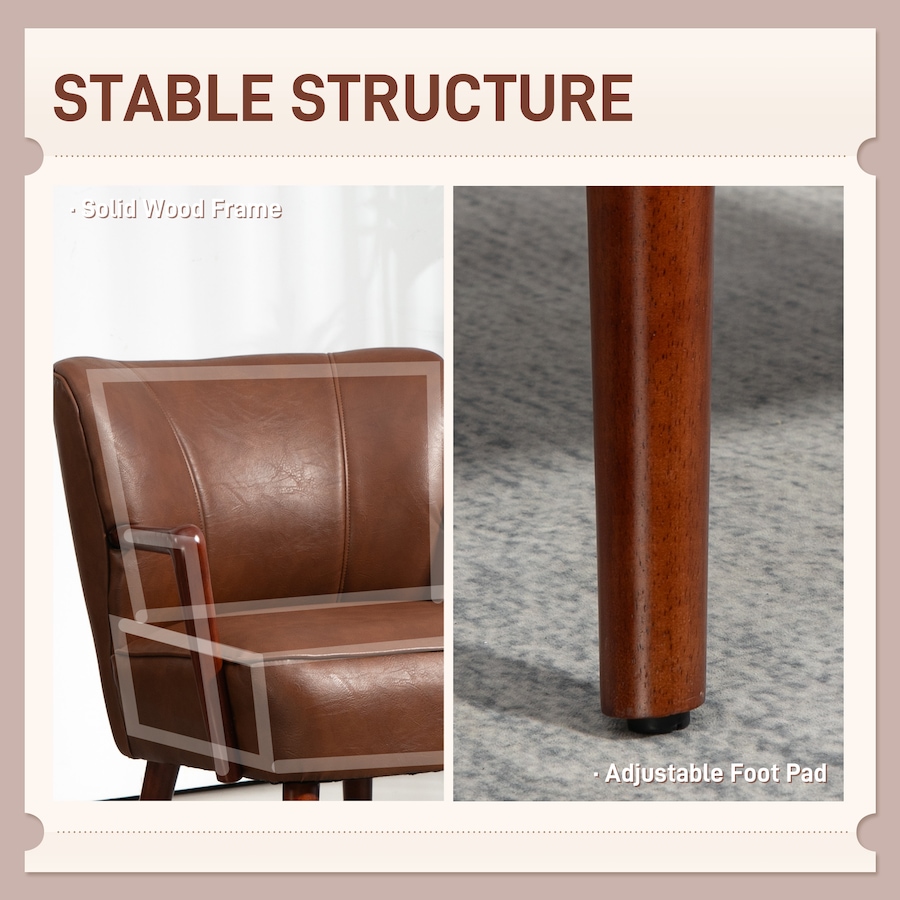 Image 929607_ALTMORE20.jpg, Product 929-607 / Price $203.69 - $229.99, HOMCOM Accent Chair Faux Leather Upholstered Armchair with Wood Legs from HOMCOM on TSC.ca's Home & Garden department