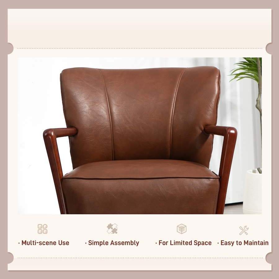 Image 929607_ALTMORE21.jpg, Product 929-607 / Price $203.69 - $229.99, HOMCOM Accent Chair Faux Leather Upholstered Armchair with Wood Legs from HOMCOM on TSC.ca's Home & Garden department