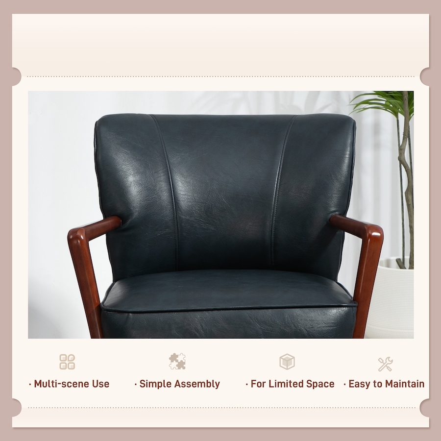 Image 929607_ALTMORE5.jpg, Product 929-607 / Price $203.69 - $229.99, HOMCOM Accent Chair Faux Leather Upholstered Armchair with Wood Legs from HOMCOM on TSC.ca's Home & Garden department