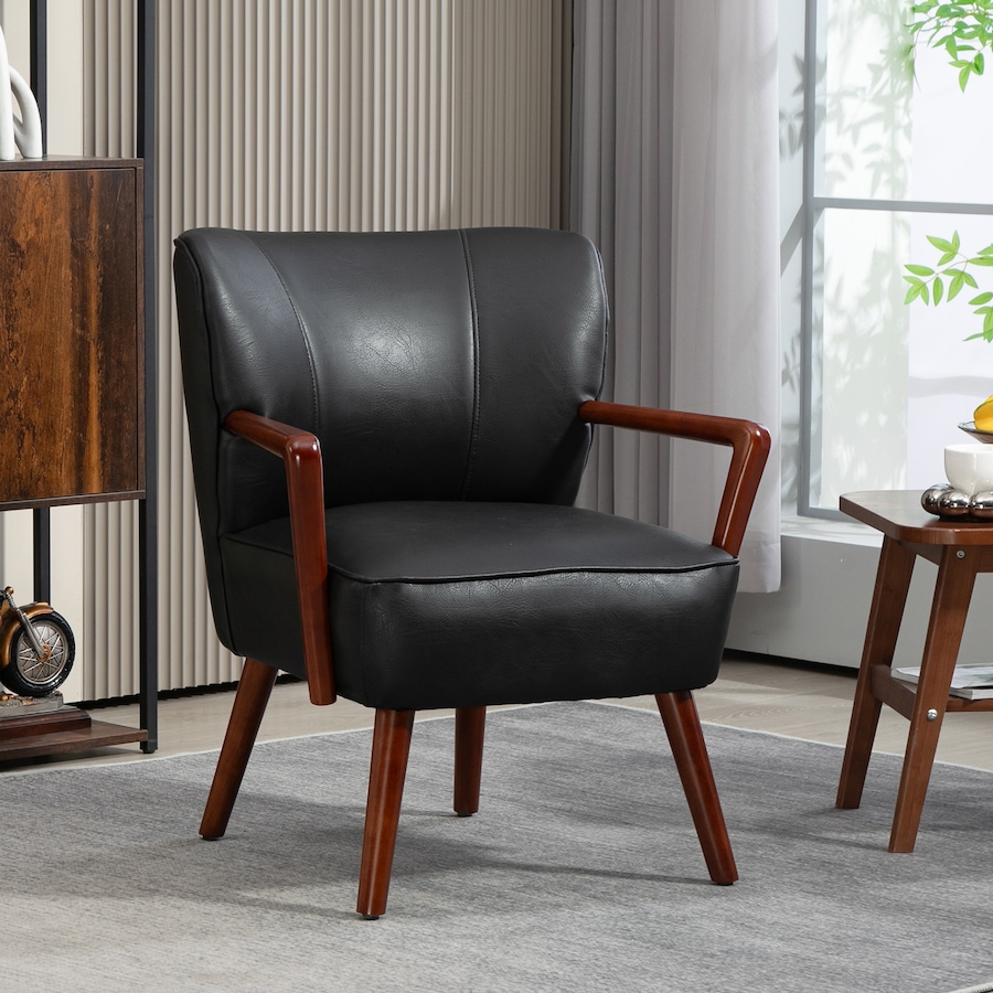 Image 929607_ALTMORE9.jpg, Product 929-607 / Price $203.69 - $229.99, HOMCOM Accent Chair Faux Leather Upholstered Armchair with Wood Legs from HOMCOM on TSC.ca's Home & Garden department