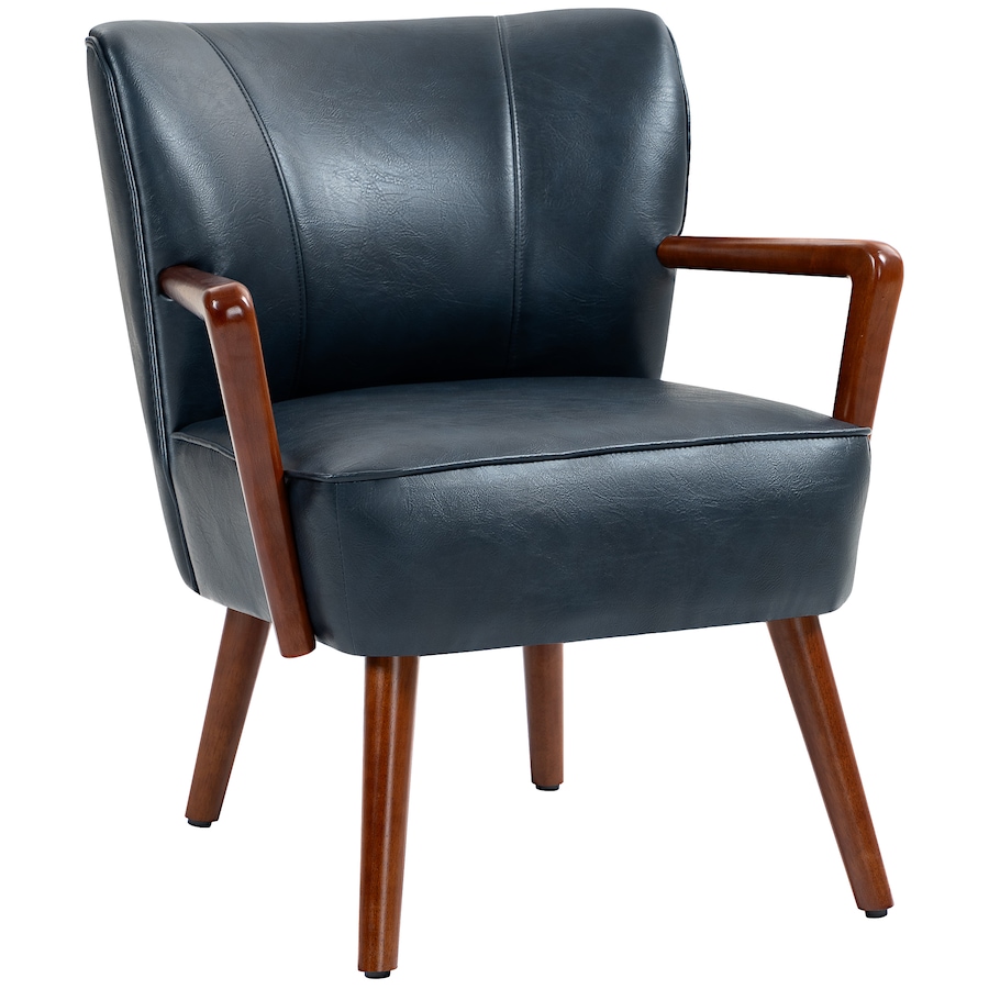Image 929607_ST01.jpg, Product 929-607 / Price $203.69 - $229.99, HOMCOM Accent Chair Faux Leather Upholstered Armchair with Wood Legs from HOMCOM on TSC.ca's Home & Garden department