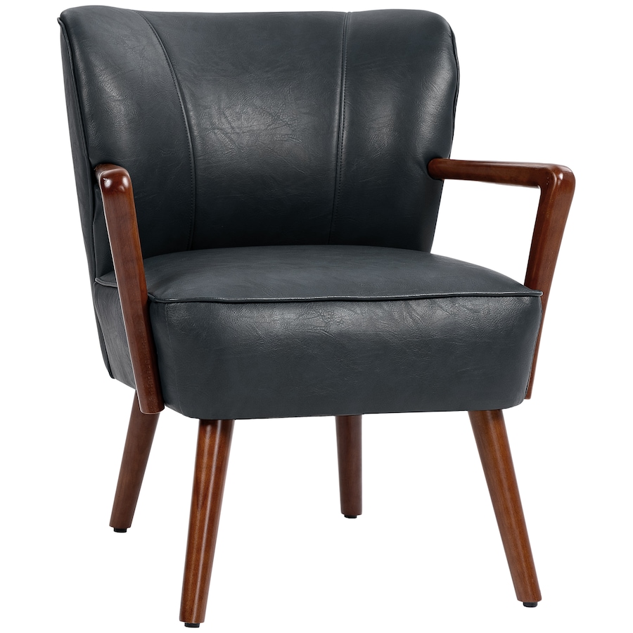Image 929607_ST02.jpg, Product 929-607 / Price $203.69 - $229.99, HOMCOM Accent Chair Faux Leather Upholstered Armchair with Wood Legs from HOMCOM on TSC.ca's Home & Garden department