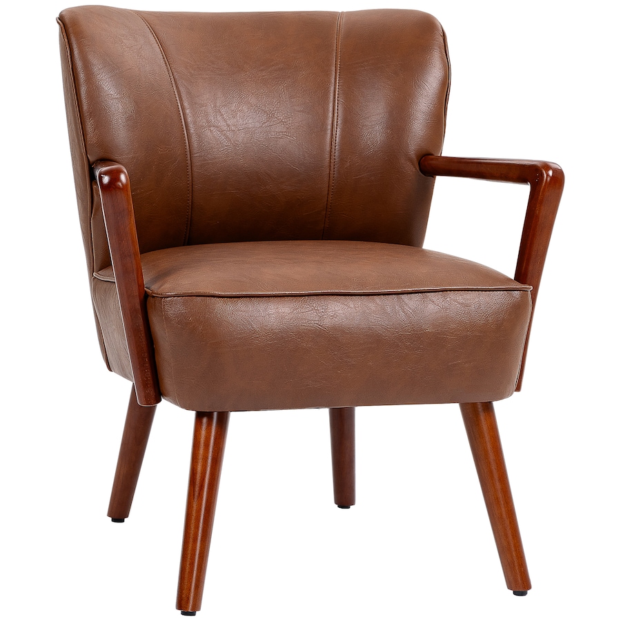 Image 929607_ST03.jpg, Product 929-607 / Price $203.69 - $229.99, HOMCOM Accent Chair Faux Leather Upholstered Armchair with Wood Legs from HOMCOM on TSC.ca's Home & Garden department