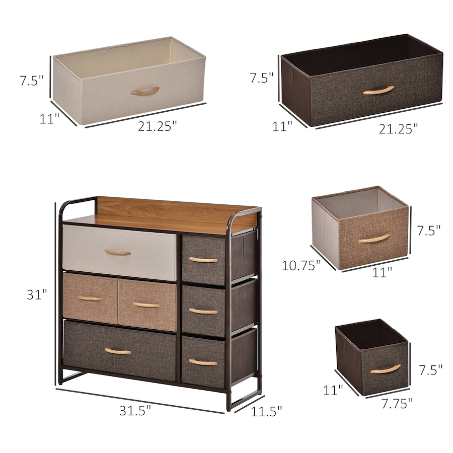 Image 929612_ALTMORE10.jpg, Product 929-612 / Price $89.99, HOMCOM Drawer Dresser, Fabric Chest of Drawers, Storage Organizer Steel Frame from HOMCOM on TSC.ca's Home & Garden department