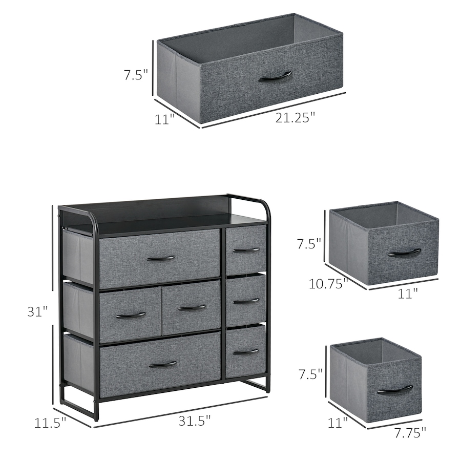 Image 929612_ALTMORE2.jpg, Product 929-612 / Price $89.99, HOMCOM Drawer Dresser, Fabric Chest of Drawers, Storage Organizer Steel Frame from HOMCOM on TSC.ca's Home & Garden department