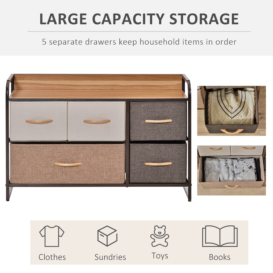 Image 929612_ALTMORE20.jpg, Product 929-612 / Price $89.99, HOMCOM Drawer Dresser, Fabric Chest of Drawers, Storage Organizer Steel Frame from HOMCOM on TSC.ca's Home & Garden department