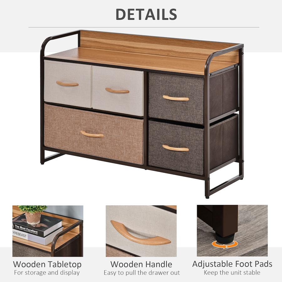 Image 929612_ALTMORE21.jpg, Product 929-612 / Price $89.99, HOMCOM Drawer Dresser, Fabric Chest of Drawers, Storage Organizer Steel Frame from HOMCOM on TSC.ca's Home & Garden department