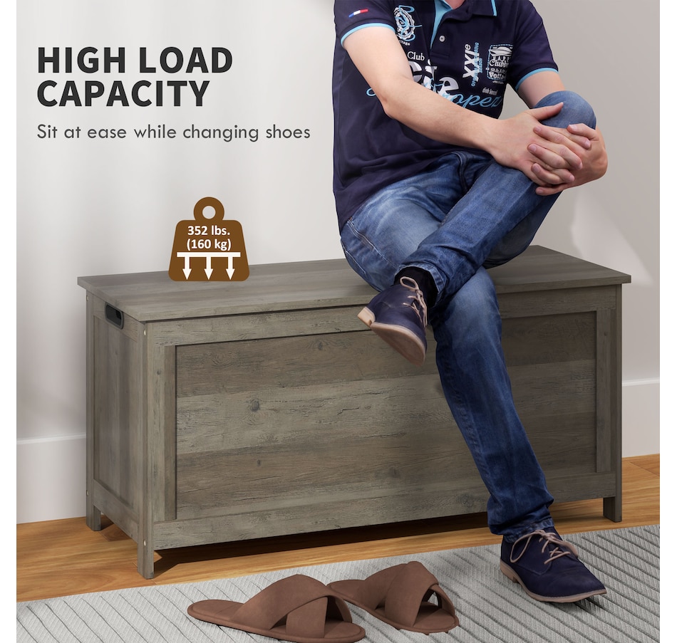 Image 929617_ALTMORE22.jpg, Product 929-617 / Price $103.26 - $119.99, HOMCOM Storage Chest with 2 Safety Hinges, Storage Bench for Living Room from HOMCOM on TSC.ca's Home & Garden department
