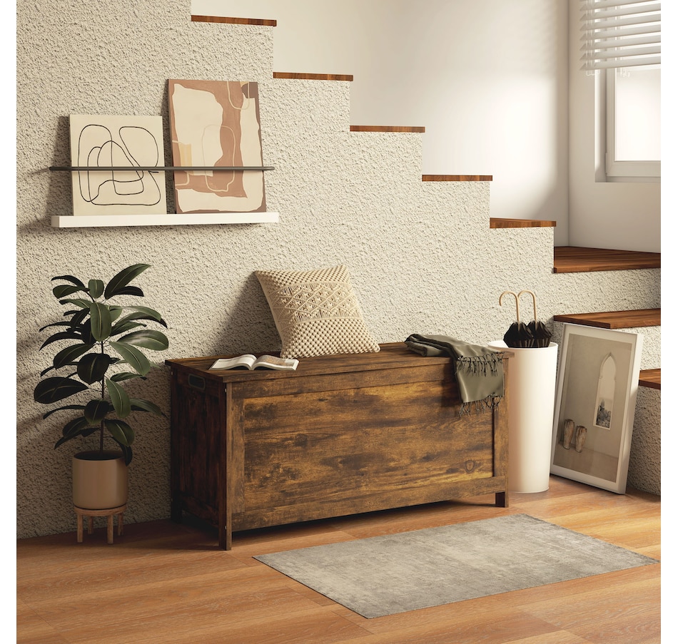 Image 929617_ALTMORE25.jpg, Product 929-617 / Price $103.26 - $119.99, HOMCOM Storage Chest with 2 Safety Hinges, Storage Bench for Living Room from HOMCOM on TSC.ca's Home & Garden department