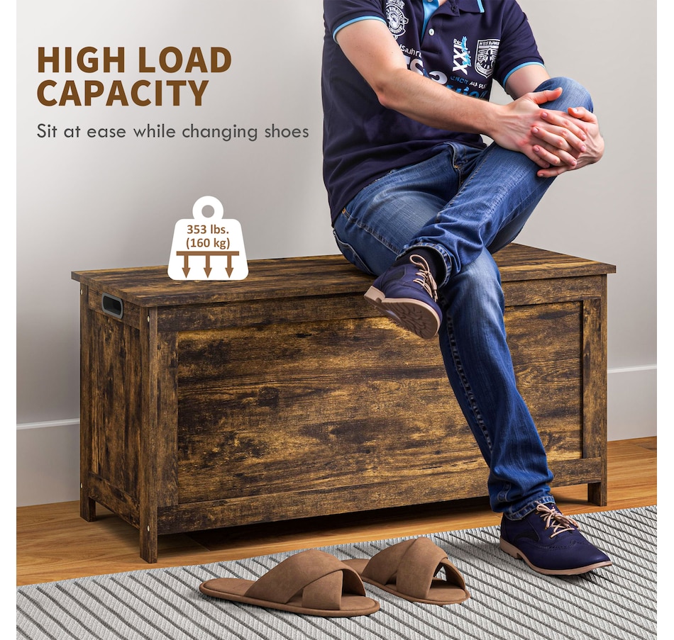 Image 929617_ALTMORE30.jpg, Product 929-617 / Price $103.26 - $119.99, HOMCOM Storage Chest with 2 Safety Hinges, Storage Bench for Living Room from HOMCOM on TSC.ca's Home & Garden department