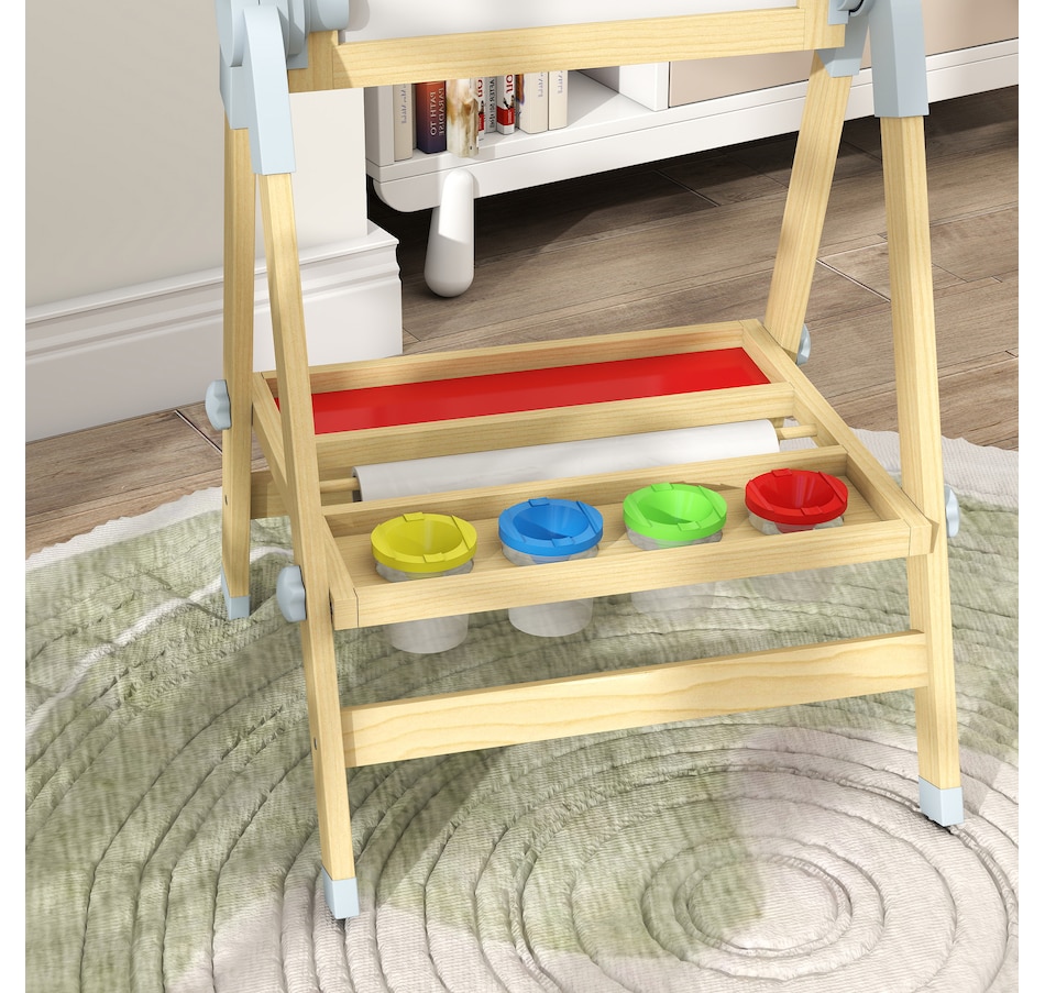 Image 929619_ALTMORE7.jpg, Product 929-619 / Price $99.99, Qaba Double Sided Wood Art Easel for Kids with Height Adjustable, Natural from Qaba on TSC.ca's Toys & Hobbies department