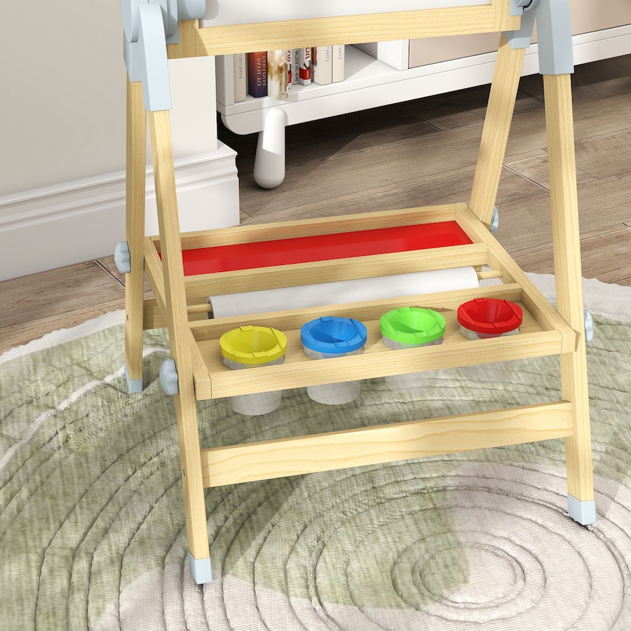 Image 929619_ALTMORE7.jpg, Product 929-619 / Price $58.99, Qaba Double Sided Wood Art Easel for Kids with Height Adjustable, Natural from Qaba on TSC.ca's Toys & Hobbies department