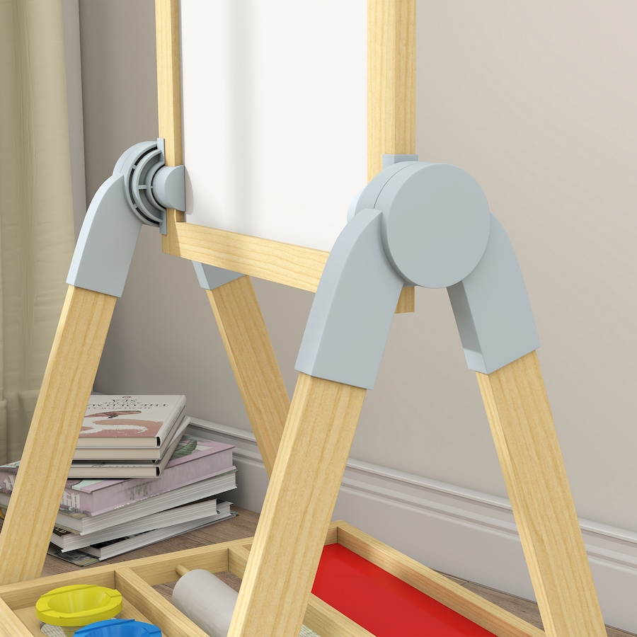 Image 929619_ALTMORE8.jpg, Product 929-619 / Price $58.99, Qaba Double Sided Wood Art Easel for Kids with Height Adjustable, Natural from Qaba on TSC.ca's Toys & Hobbies department